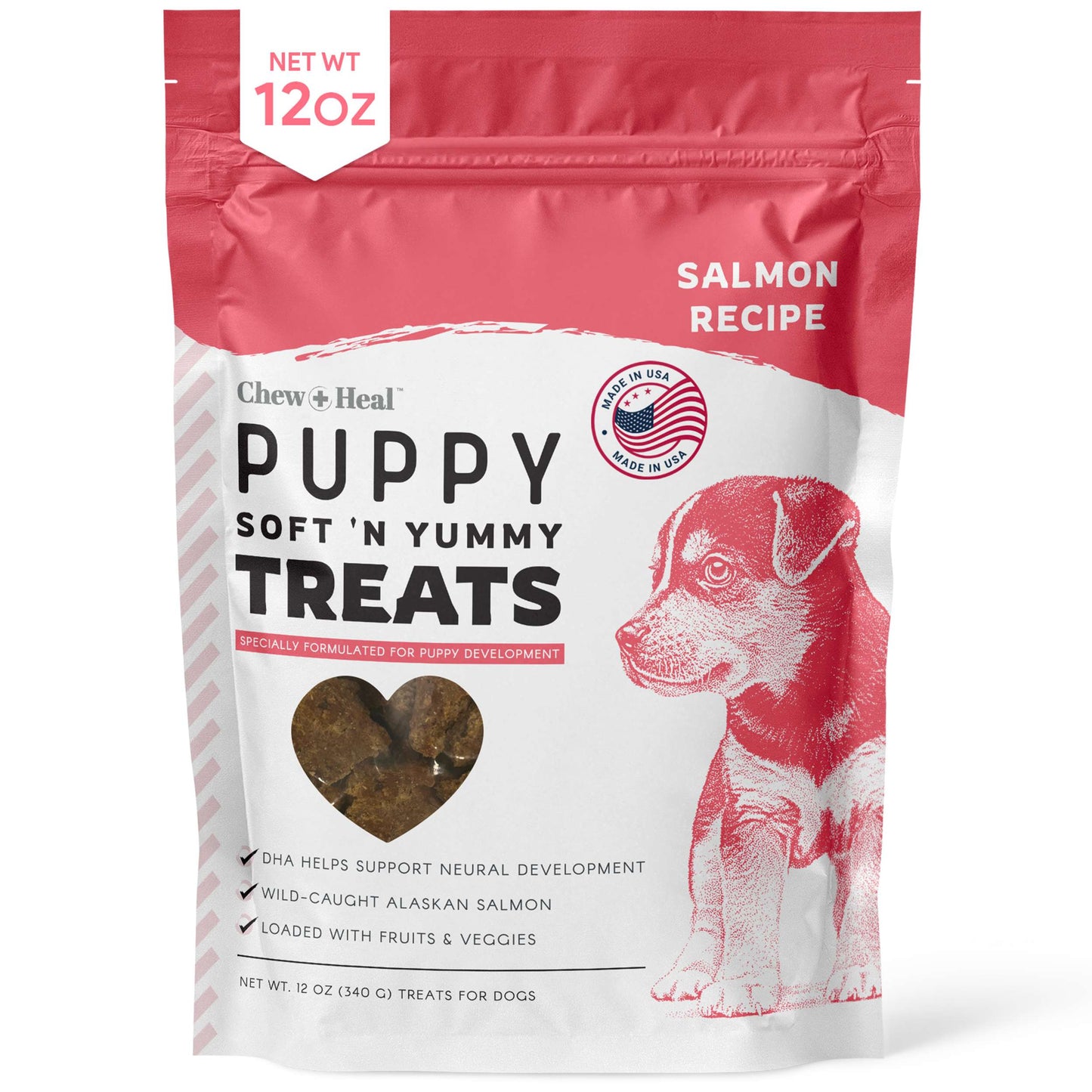 Salmon Jerky for Puppies - 12 oz of Salmon Dog Treats for Puppy Development