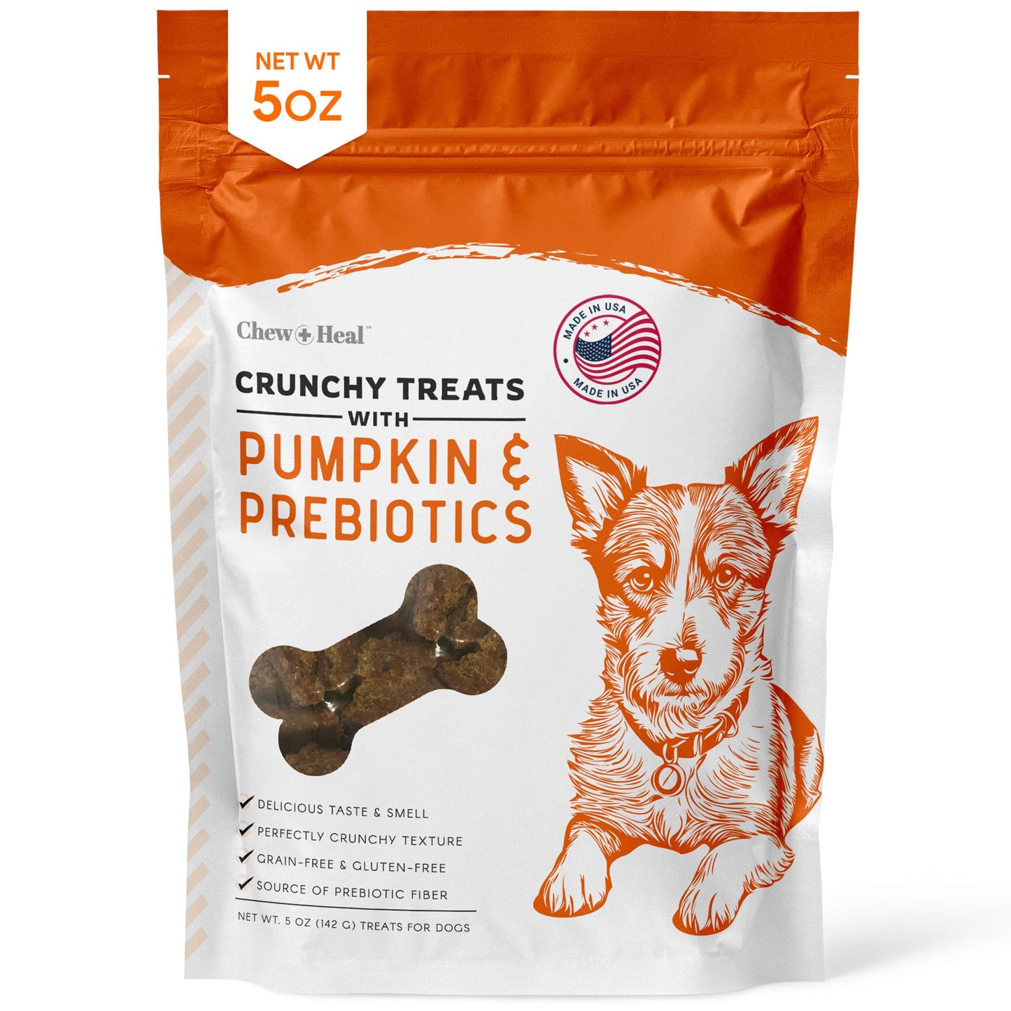 Crunchy Biscuits for Dogs - 5 oz of Dog Treats with Pumpkin and Prebiotics