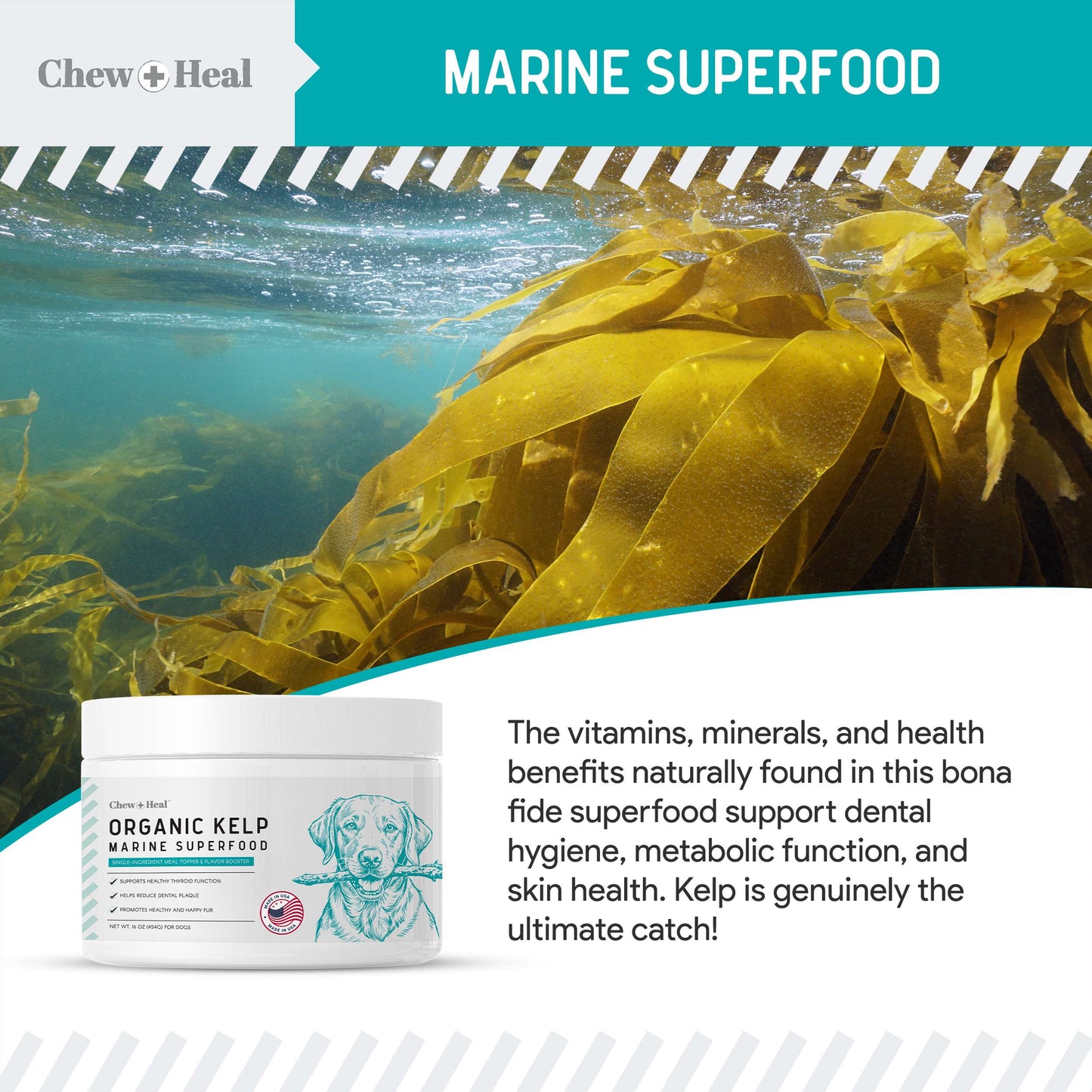 Organic Kelp Marine Superfood Granules Dental Supplement for Dogs