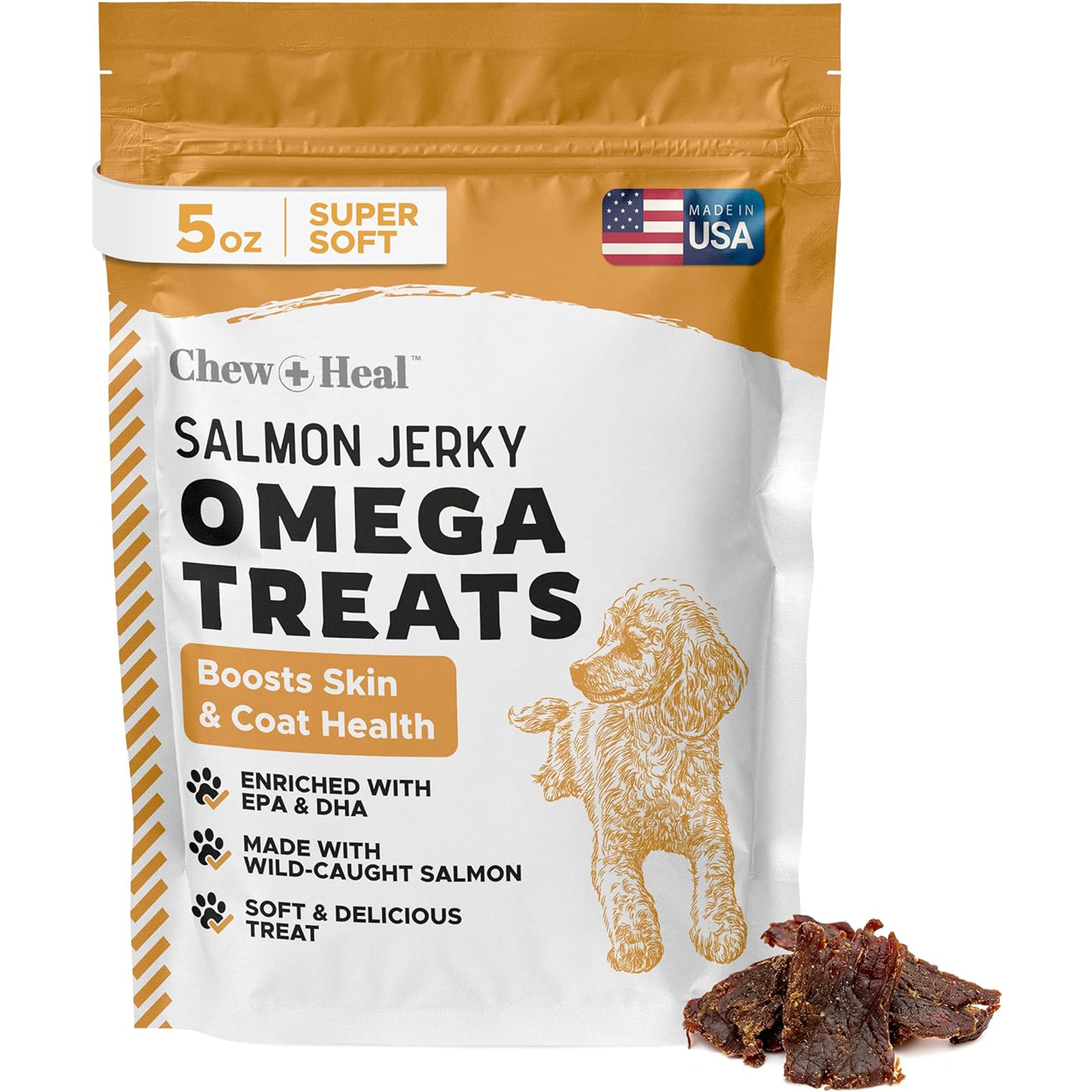 Wild Alaskan Omega Skin + Coat Salmon Soft Jerky Dog Treats