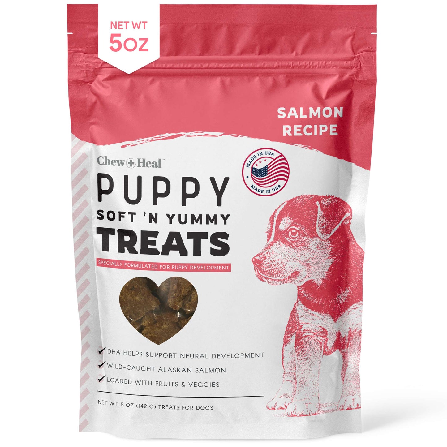 Salmon Jerky for Puppies - 5 oz of Salmon Dog Treats for Puppy Development