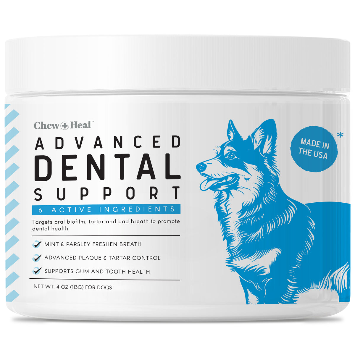 Advanced Dental Support Powder for Dogs with Scoop