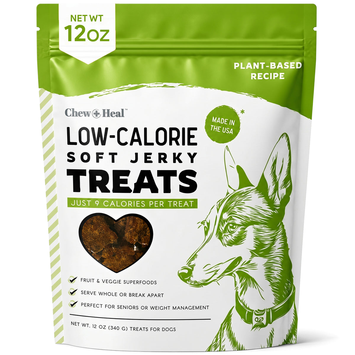 Limited Ingredient Low Calorie Fruit & Veggie Superfoods Soft Jerky Dog Treats