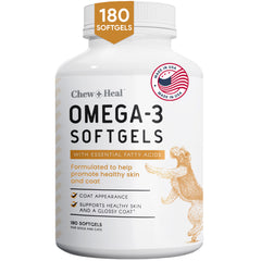 Wild-Caught Omega Skin + Coat Softgels Made with Wild-Caught Fish Oil Supplement for Dogs & Cats