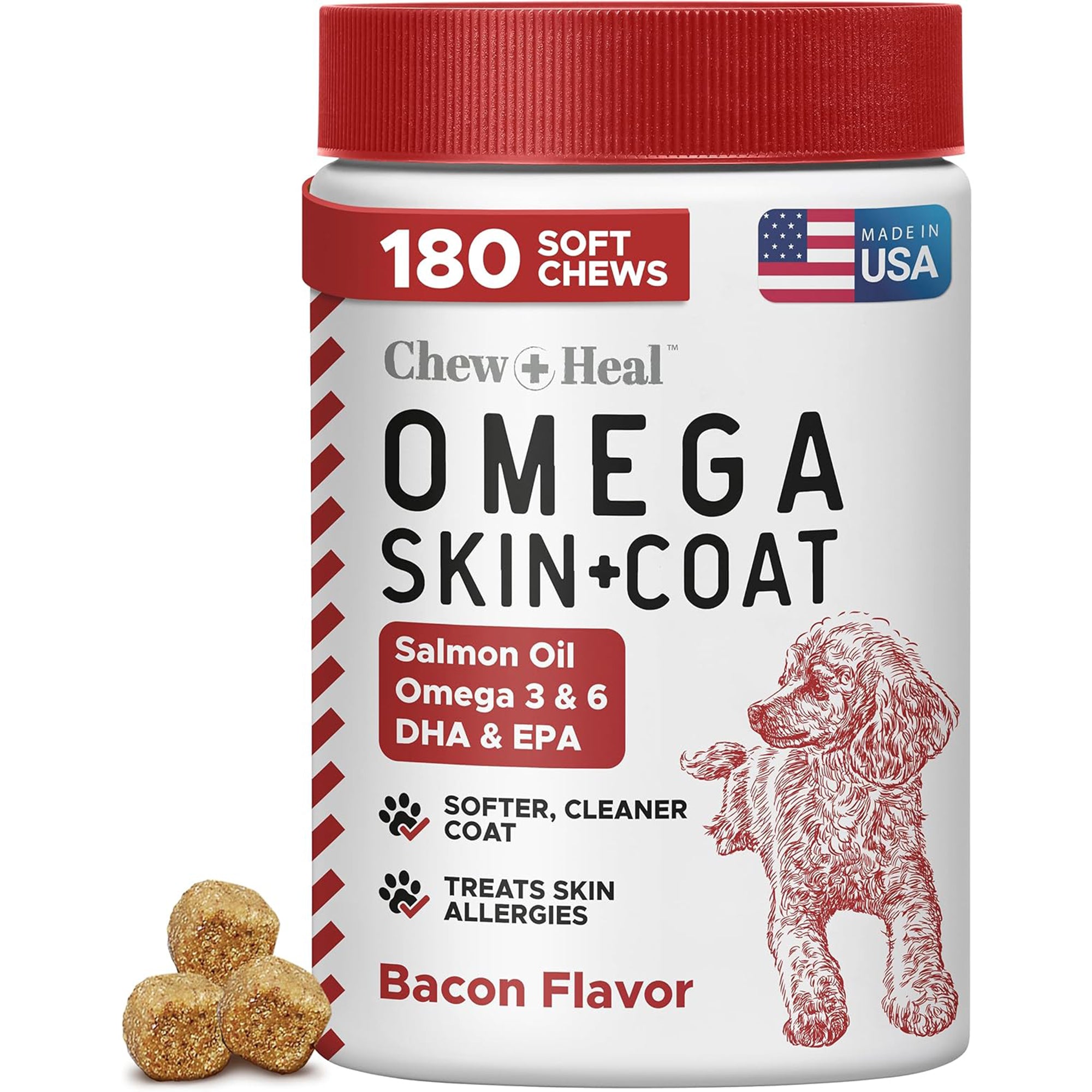 Smoked Bacon Omega Skin + Coat Supplement for Dogs