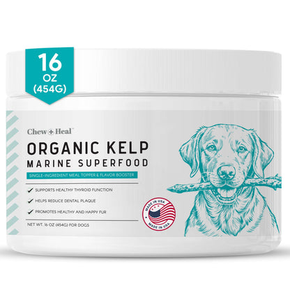 Kelp Supplement for Dogs - 16 oz of Kelp Powder Granules with 5cc Spoon