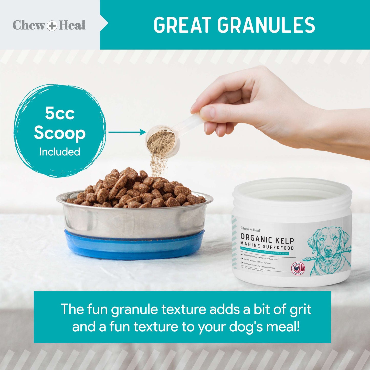 Organic Kelp Marine Superfood Granules Dental Supplement for Dogs