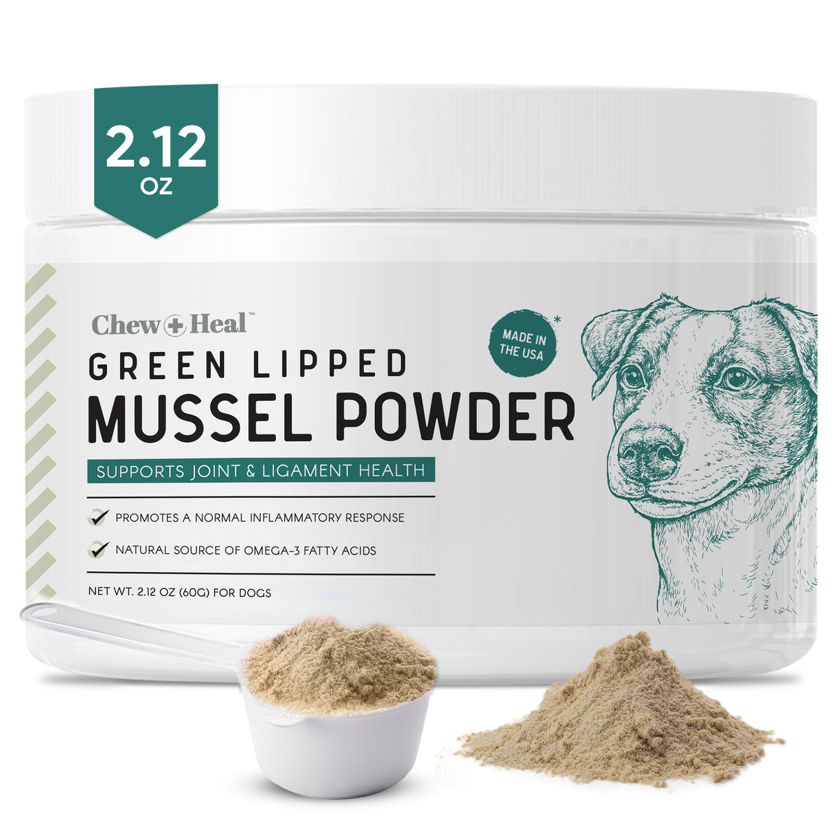 Green Lipped Mussel Powder Joint & Ligament Health Supplement for Dogs & Cats