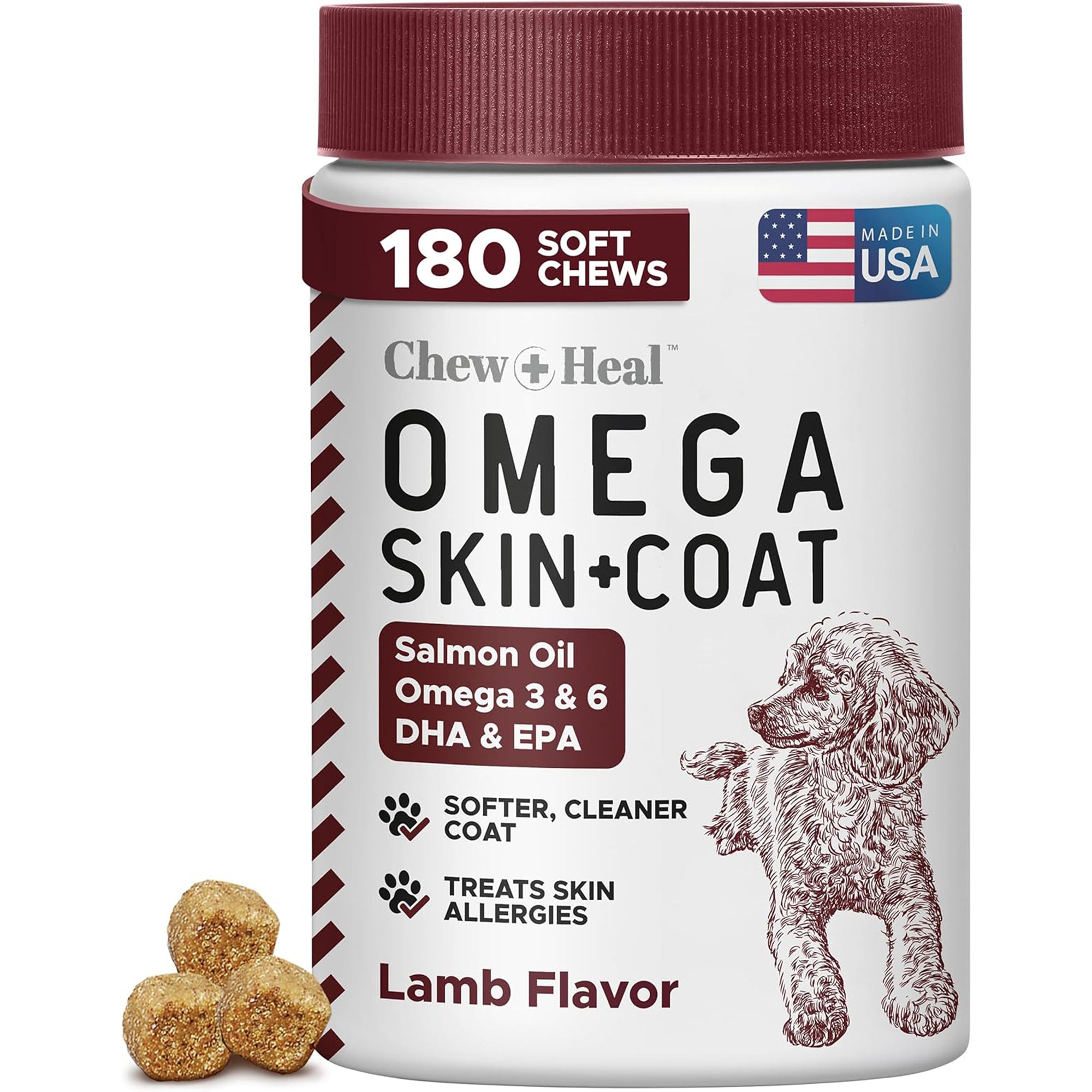 Savory Lamb Omega Skin & Coat Supplement for Dogs