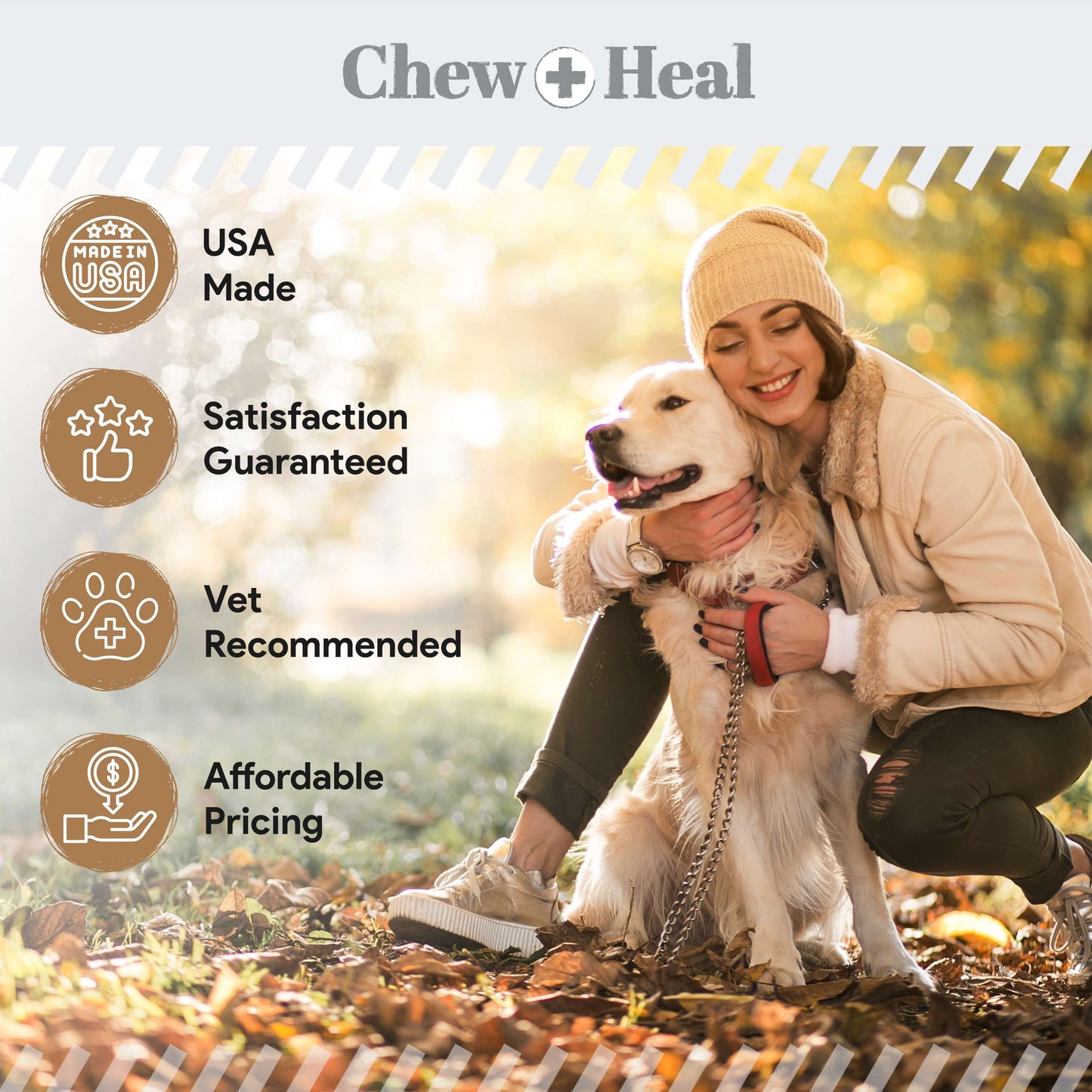 Salmon Oil for Dogs - 180 Chews - Peanut Butter Flavor