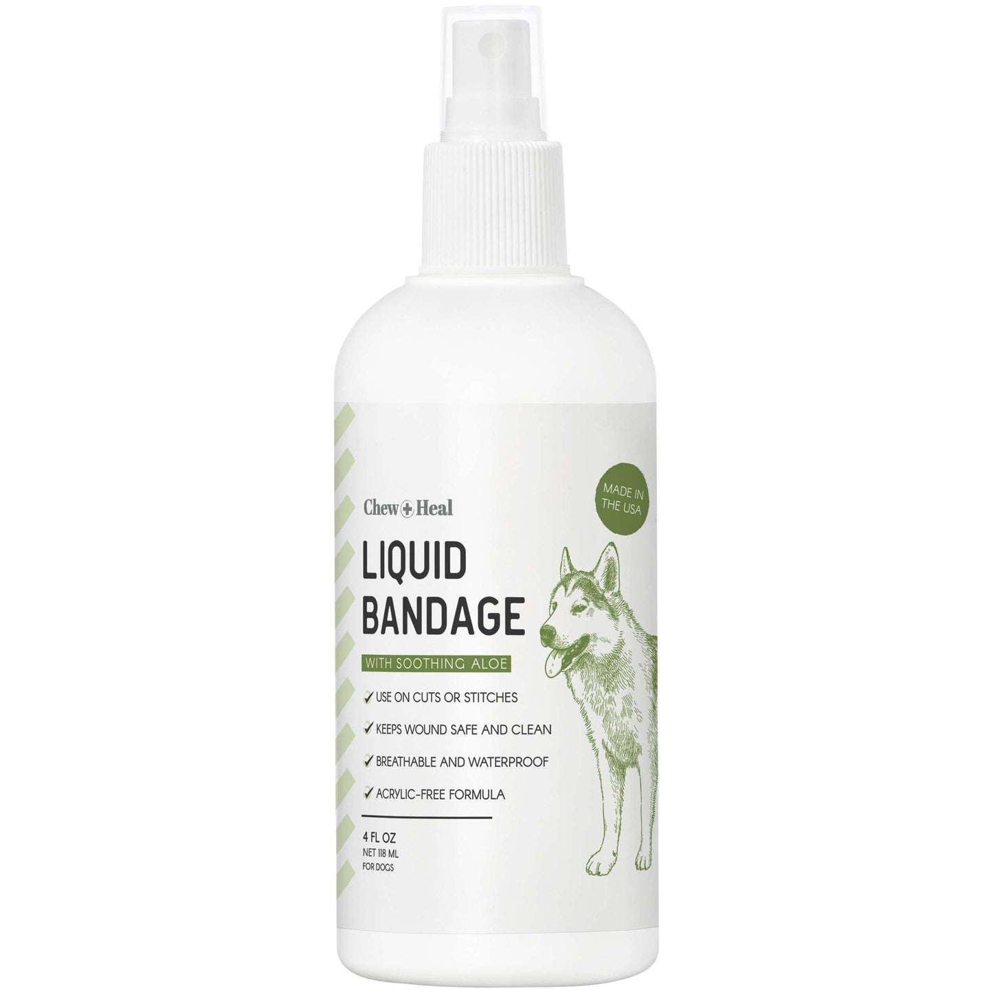 Liquid Bandage for Dogs - 4 oz Spray with Aloe for Cuts, Scrapes, and Stitches