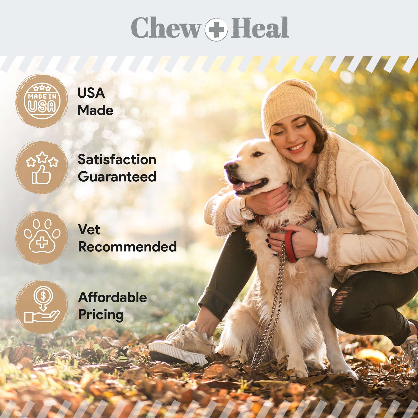 Glucosamine for Senior Dogs Hip and Joint - 120 Peanut Butter Flavor Soft Chews