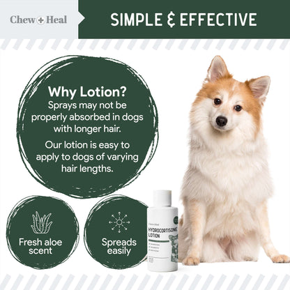 Hydrocortisone Lotion for Dogs - 4 oz Anti Itch Cream for Irritated Skin